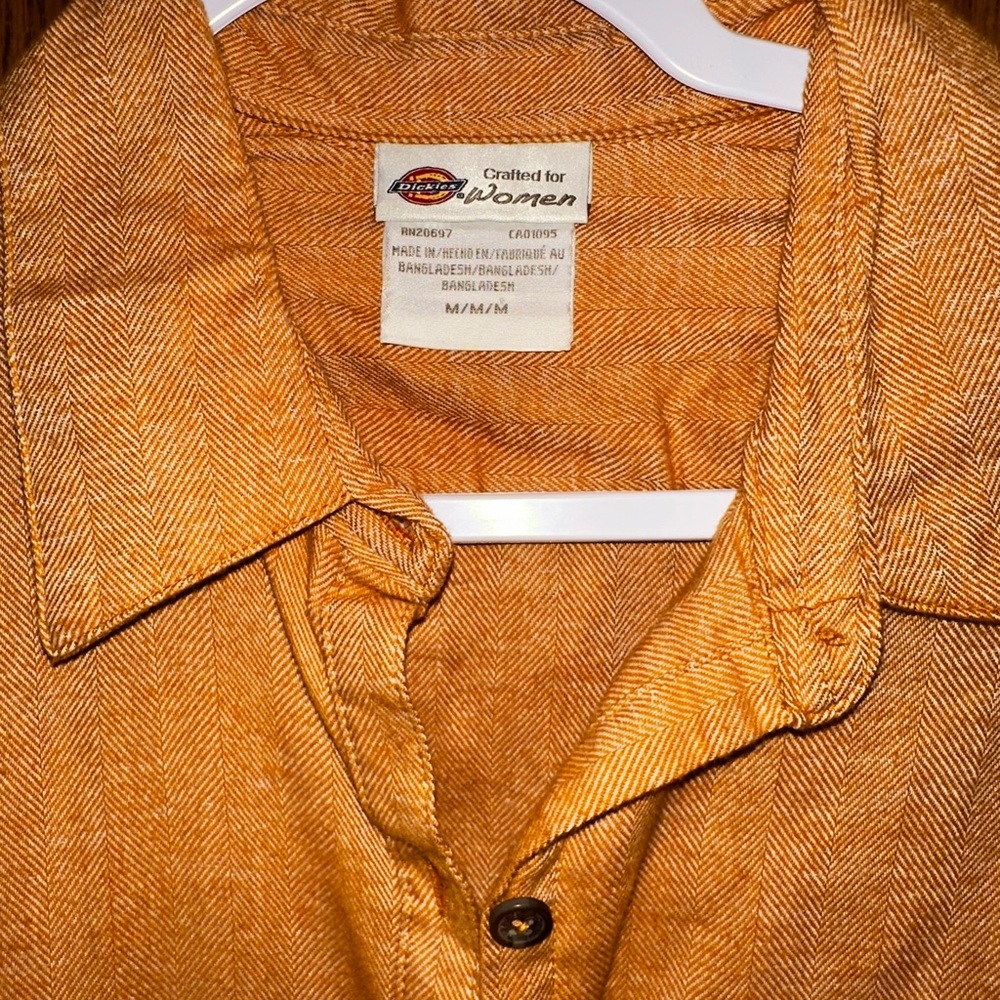 Dickies Mustard Herringbone Button-Down Shirt